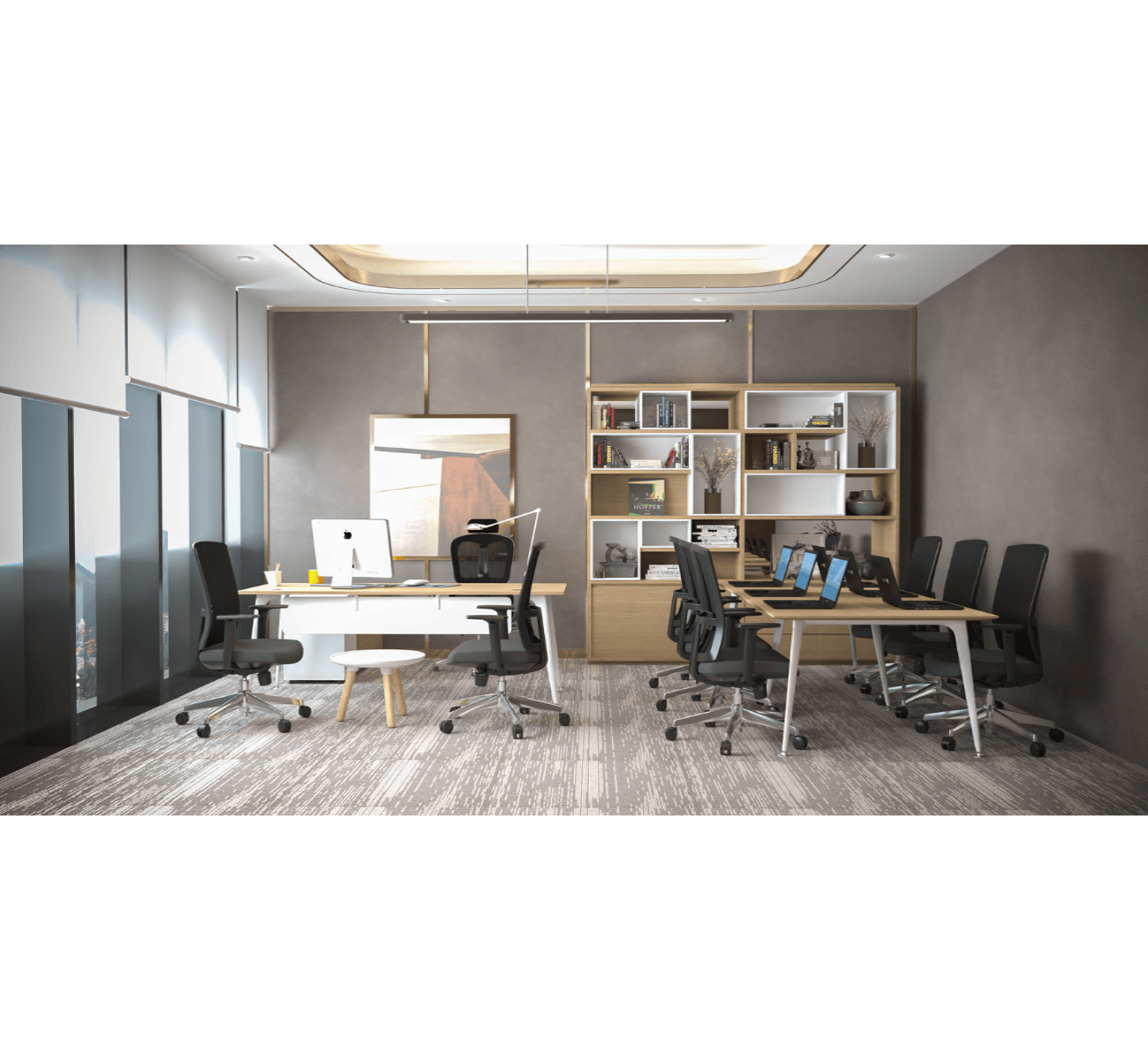 Spark Executive Desk with Side Unit (180–240 cm)