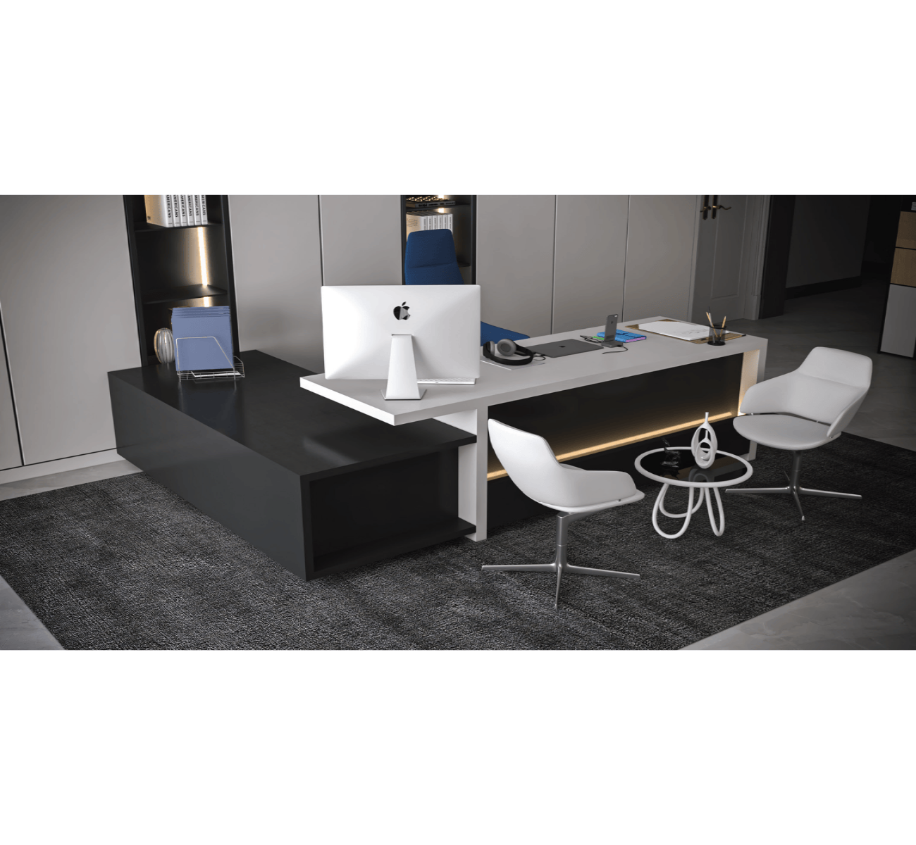 Aero Executive Desk with Side Unit – Multiple Sizes