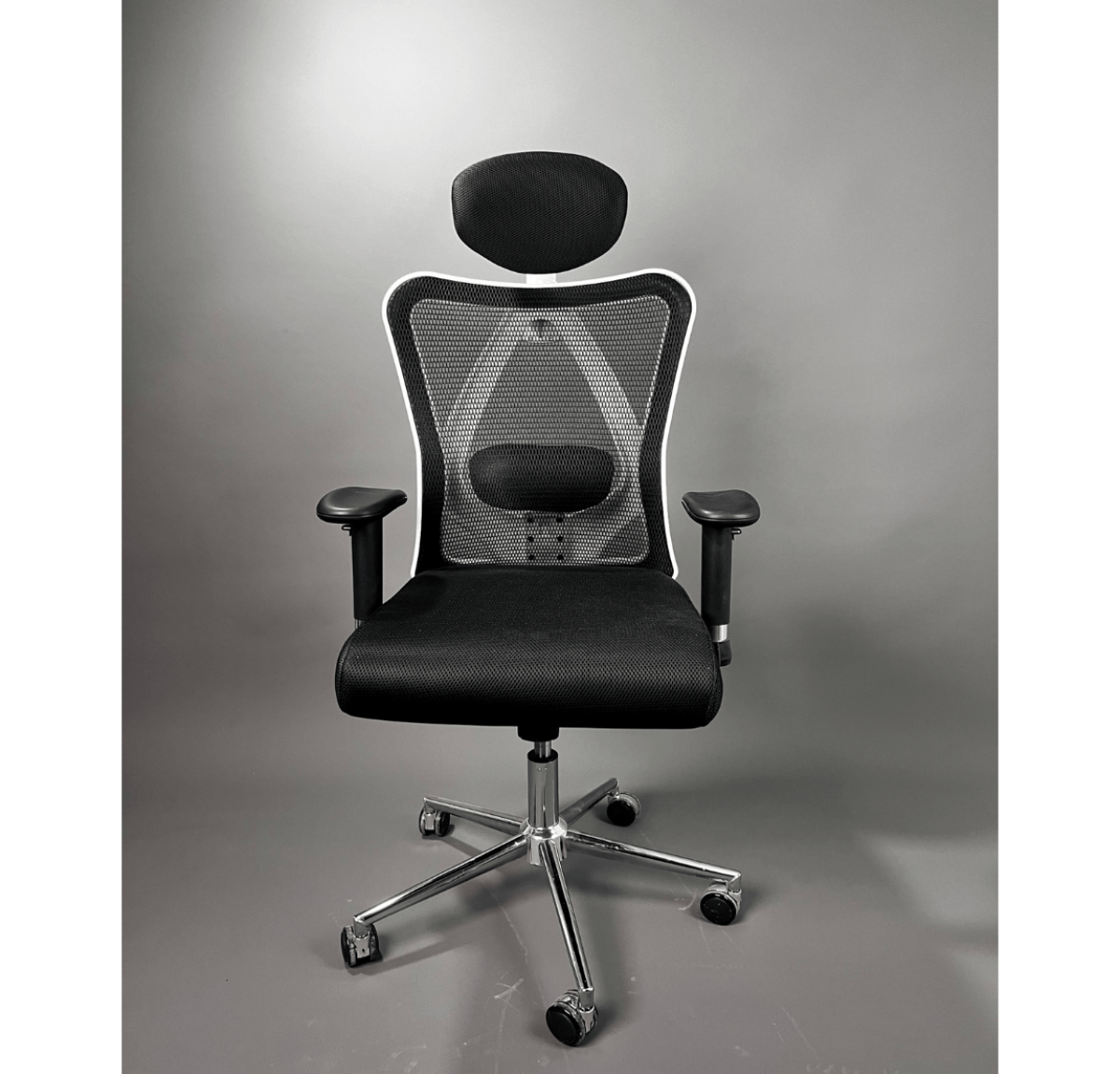 Ergonomic Office Chair M13 White – Mesh Manager Chair with Headrest, Adjustable Armrests, Swivel & Wheels