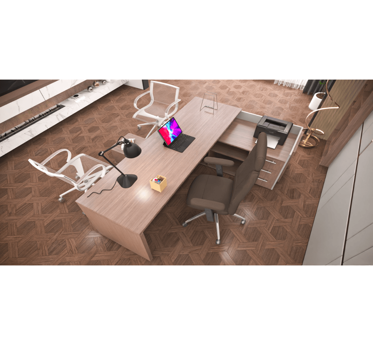 Trends Executive Desk with Side Unit (180–240 cm)