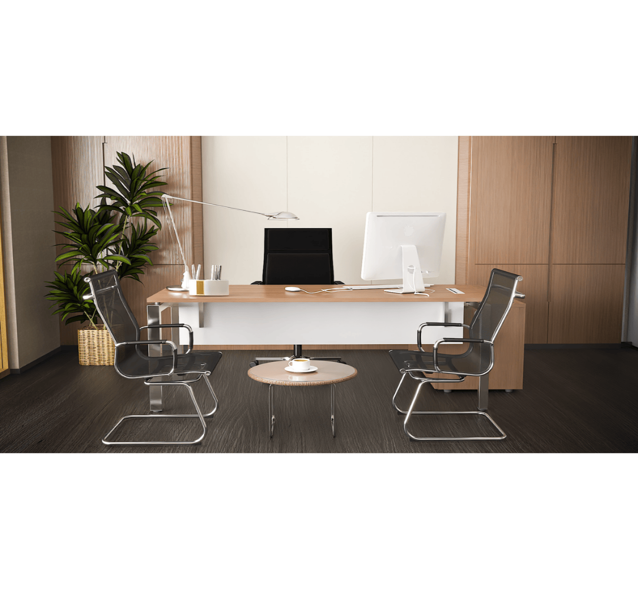 Convertible Executive Desk with Side Unit (180–240 cm)