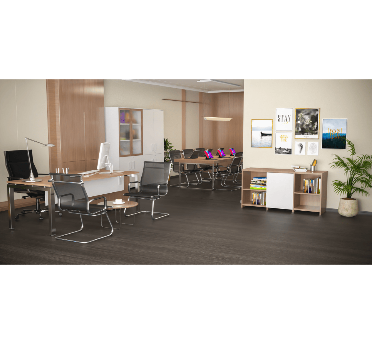 Convertible Executive Desk with Side Unit (180–240 cm)