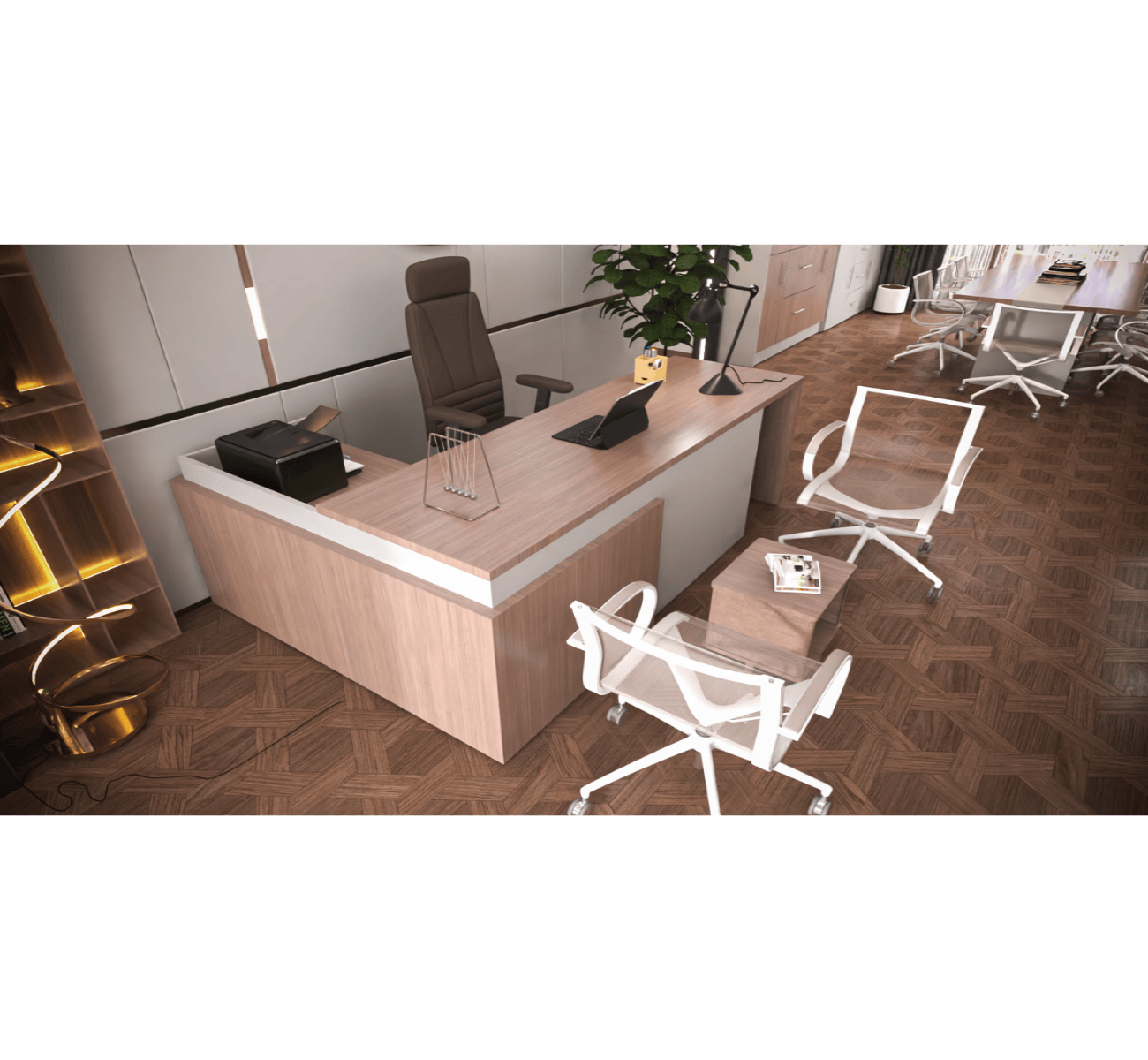 Trends Executive Desk with Side Unit (180–240 cm)