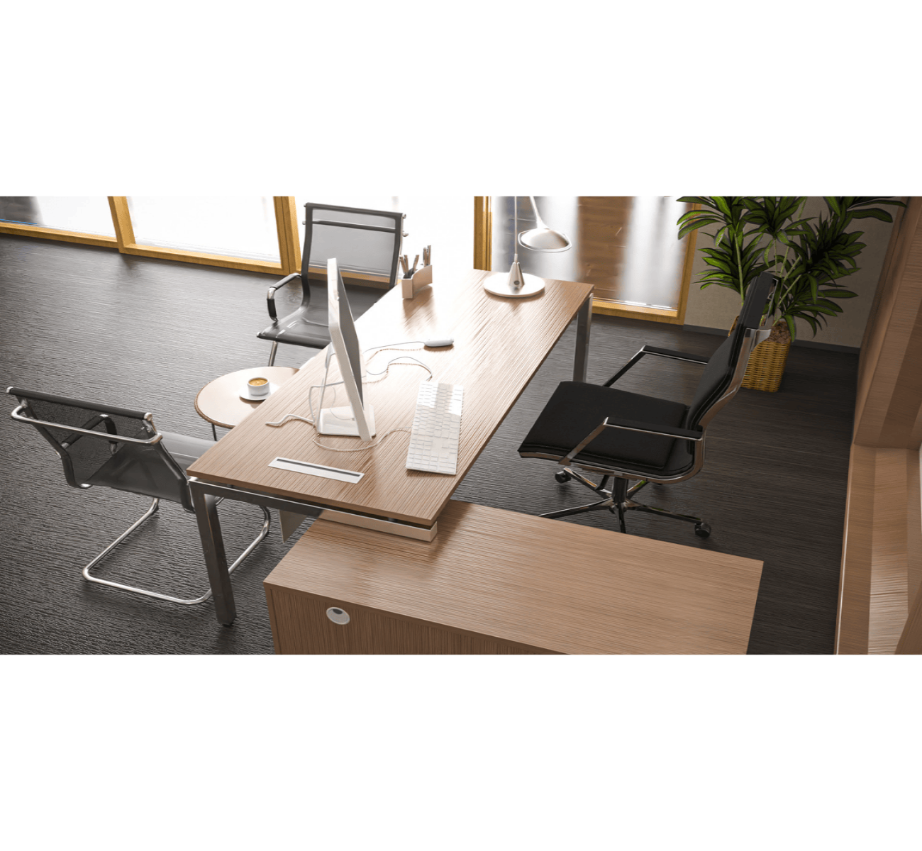 Convertible Executive Desk with Side Unit (180–240 cm)
