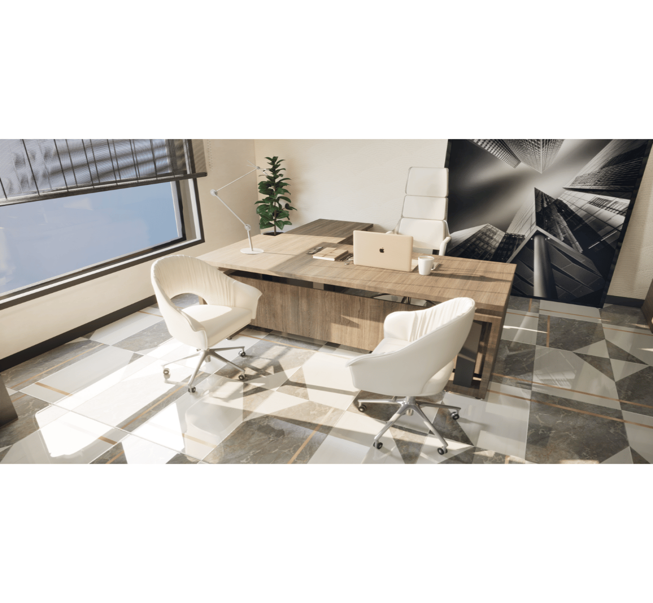 Altaes Executive Desk with Side Unit (Multiple Sizes)