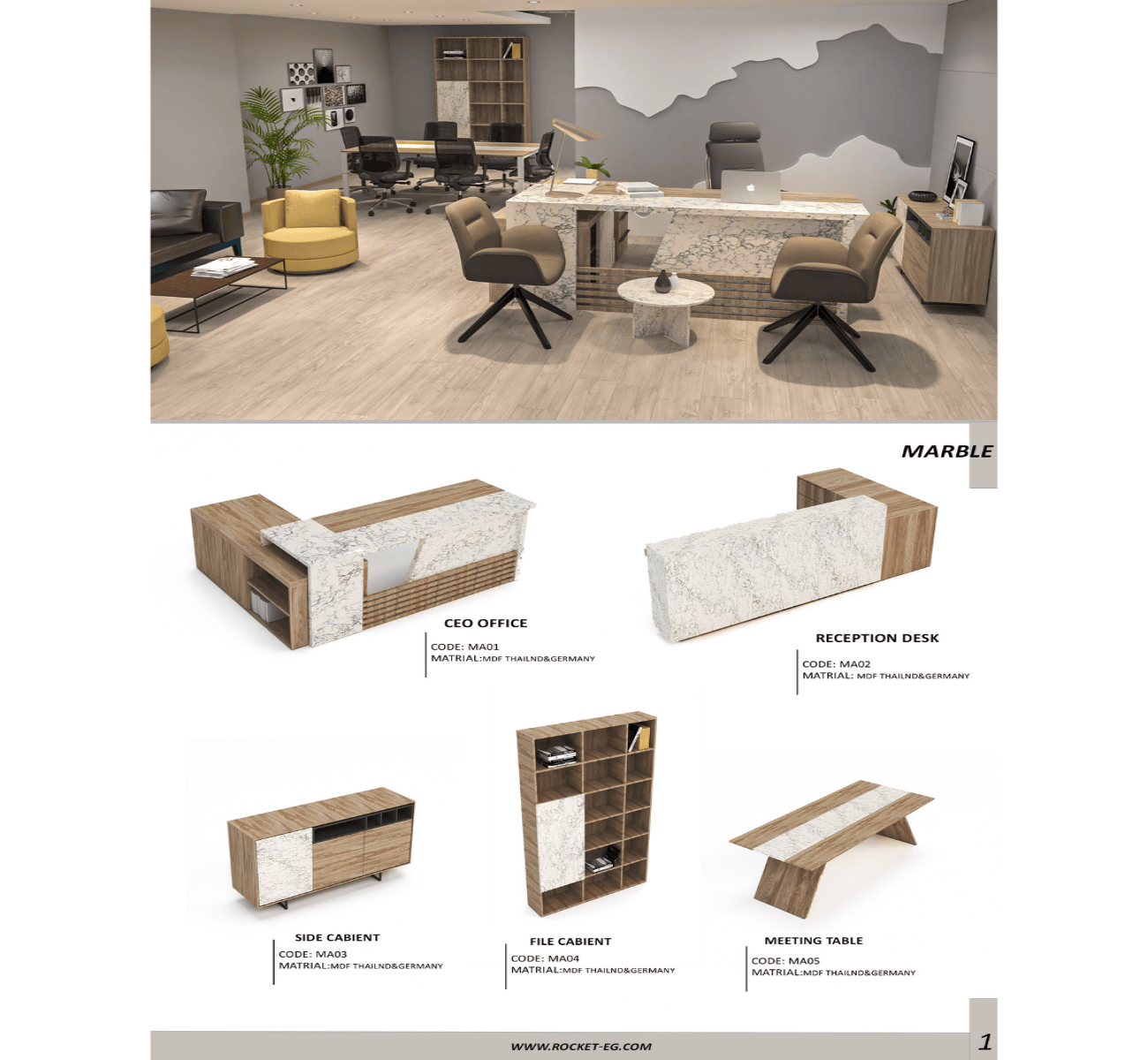 Marble Meeting Table – Multiple Sizes