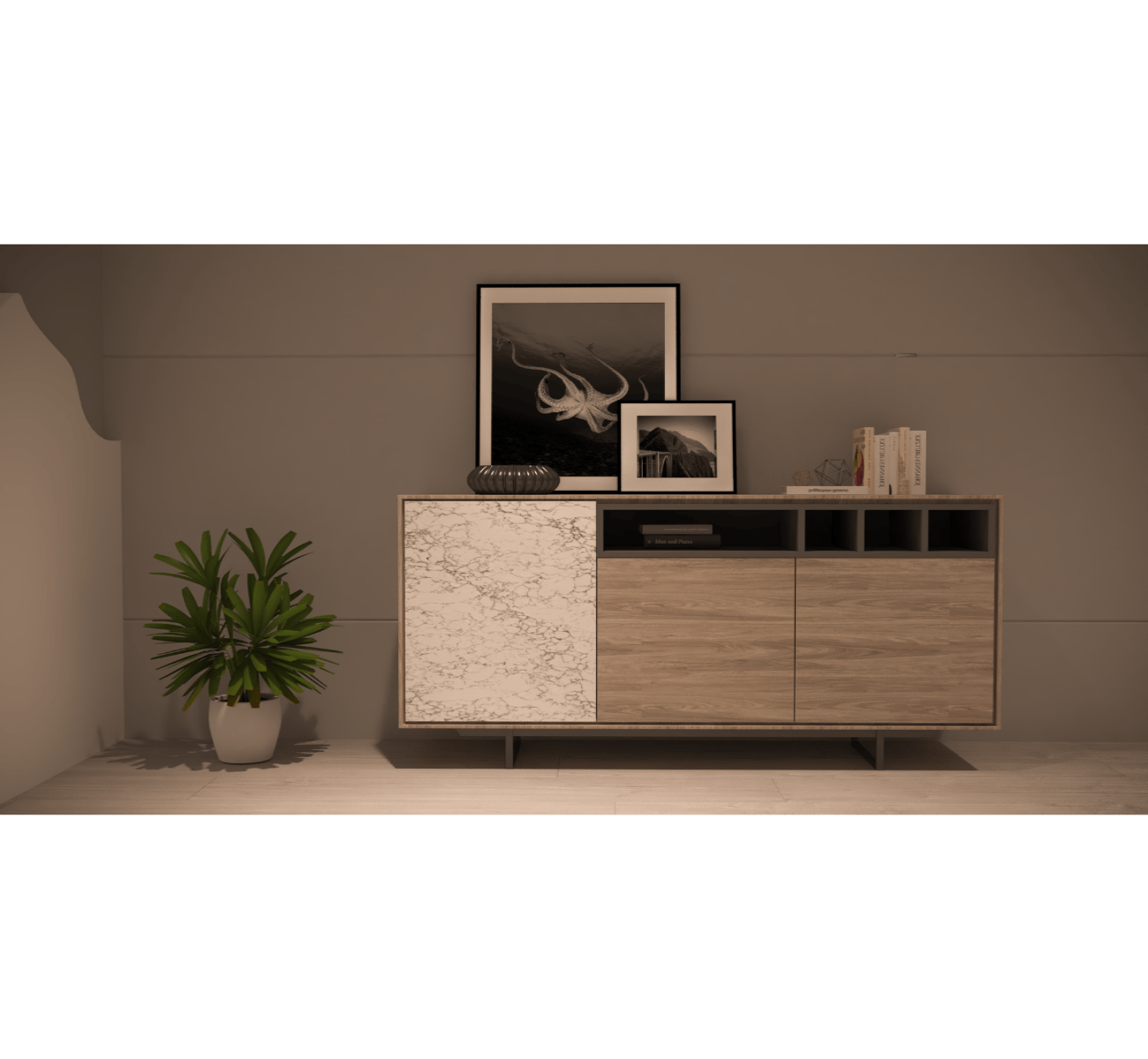 Marble Sideboard Storage Unit